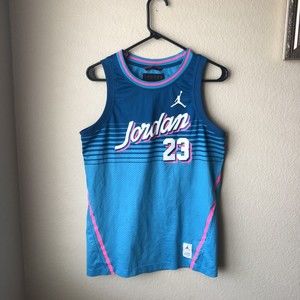 Asahd Kahled Jordan Basketball Jersey Aqua Blue Pink Mens Size XL EUC DJ Khaled